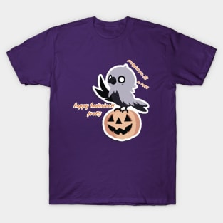 Cute Raven on a Pumpkin T-Shirt